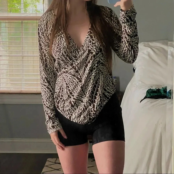 Vintage Y2K Wrap Blouse - Picture 6 of 7